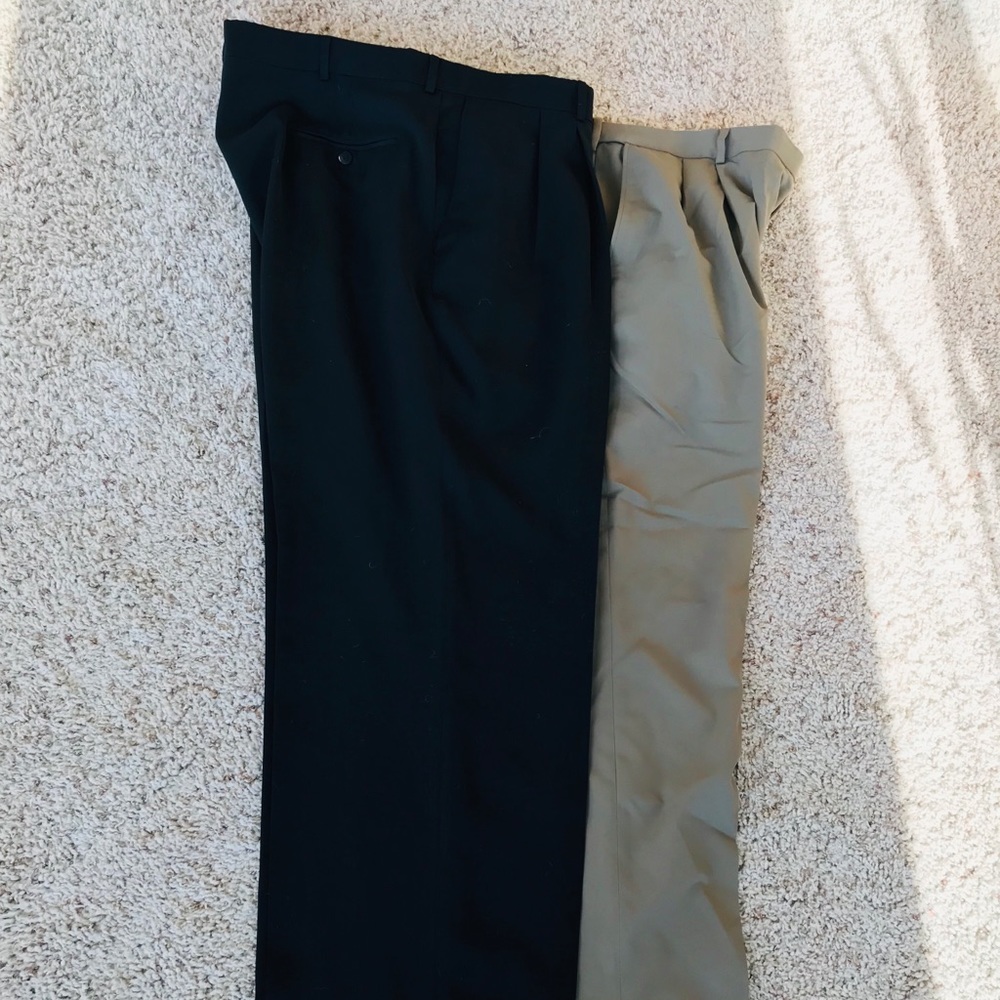 2  pair Plead men dress pant size 42×30